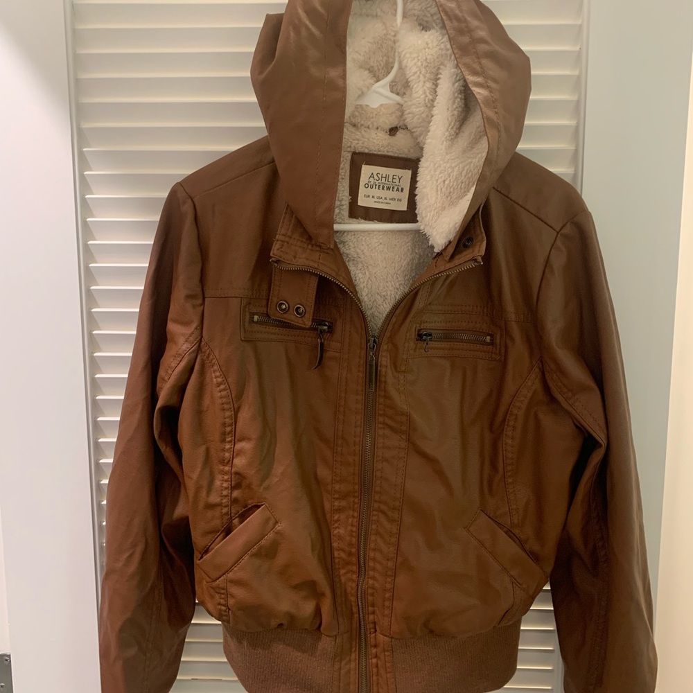 ASHLEY OUTERWEAR Aviator fleece lined coat